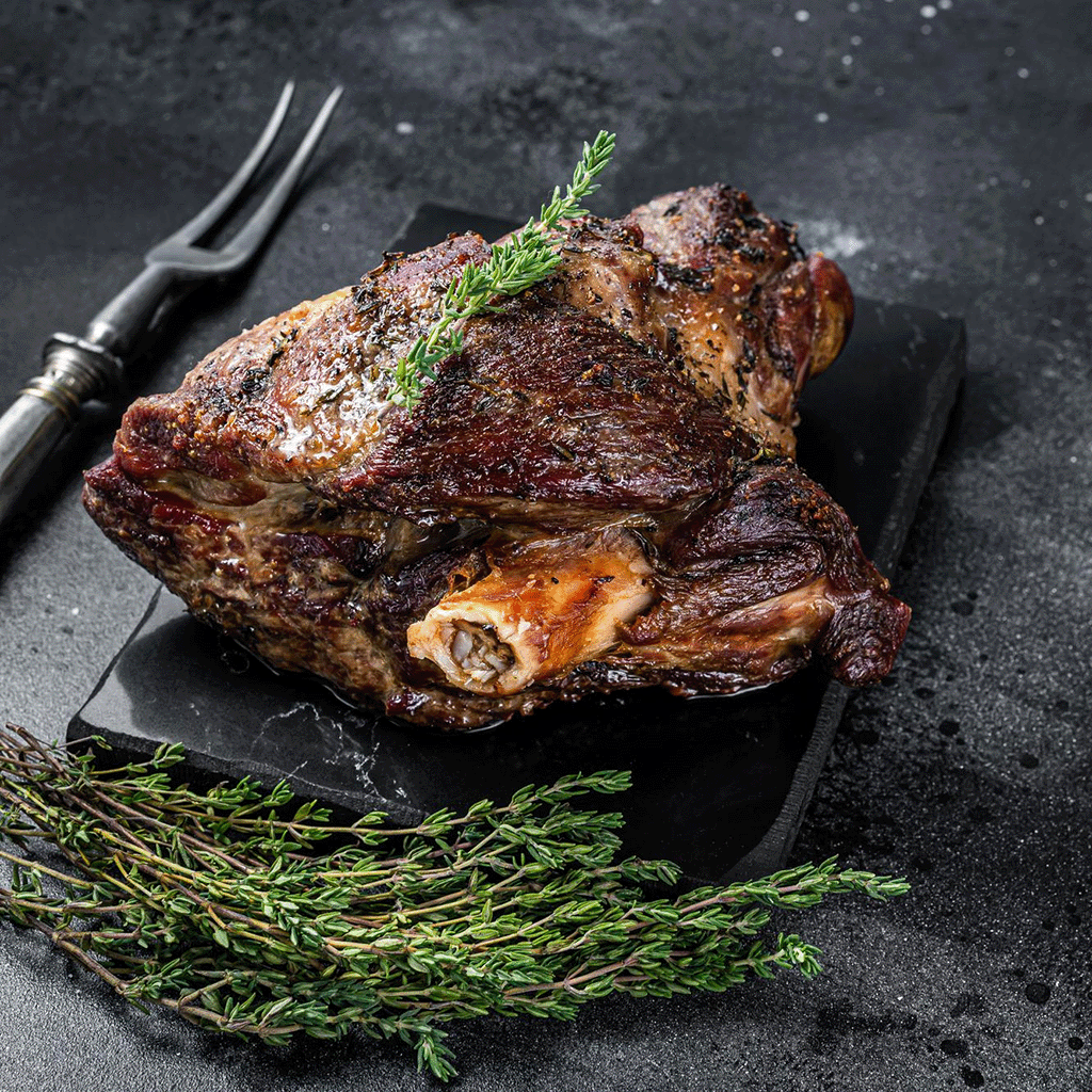 Roast leg of lamb