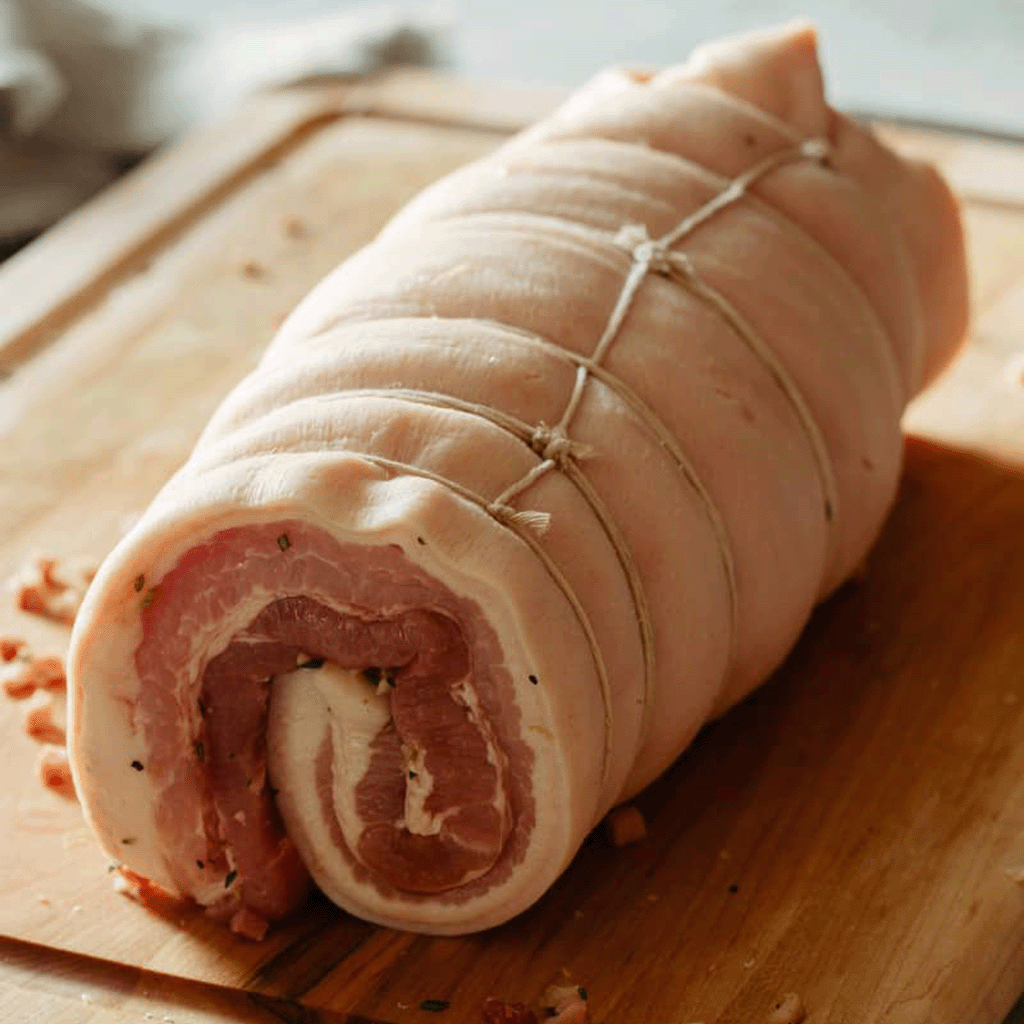 French Pork Rolled Stuffed Pork Belly